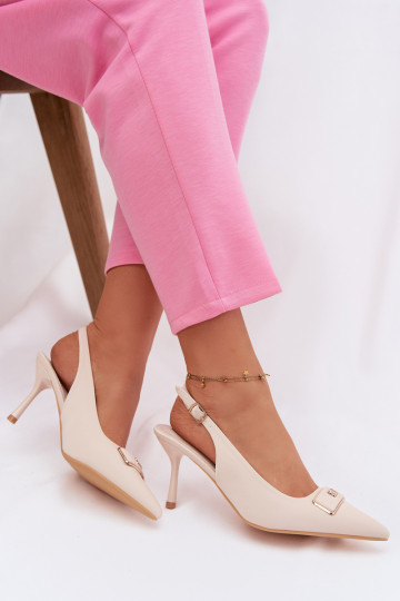 aukštakulnės basutės Moteriškas Su puošniais Detalem dramblio kaulo spalvos Lurella