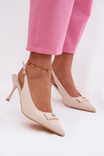 aukštakulnės basutės Moteriškas Su puošniais Detalem dramblio kaulo spalvos Lurella 2