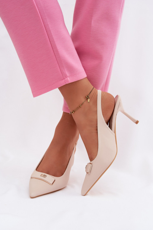 aukštakulnės basutės Moteriškas Su puošniais Detalem dramblio kaulo spalvos Lurella