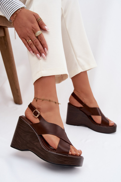 Moteriškos basutės iš eko odos Įjungta buskinie CzekoladoĮe Janivra