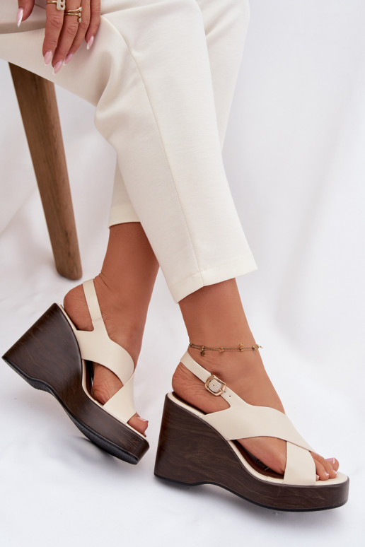 Moteriškos basutės iš eko odos Įjungta buskinie smėlio spalvos Janivra