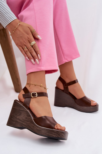 Moteriškos basutės Ant platformos Eko Oda CzekoladoĮe Parilisse