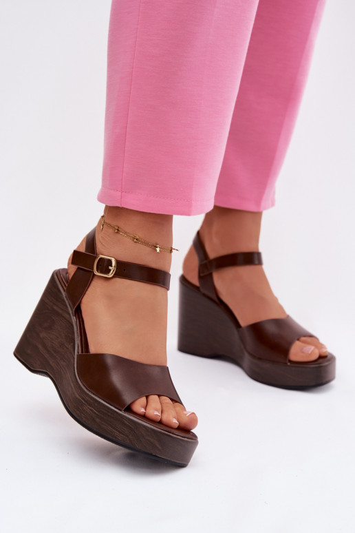 Moteriškos basutės Ant platformos Eko Oda CzekoladoĮe Parilisse