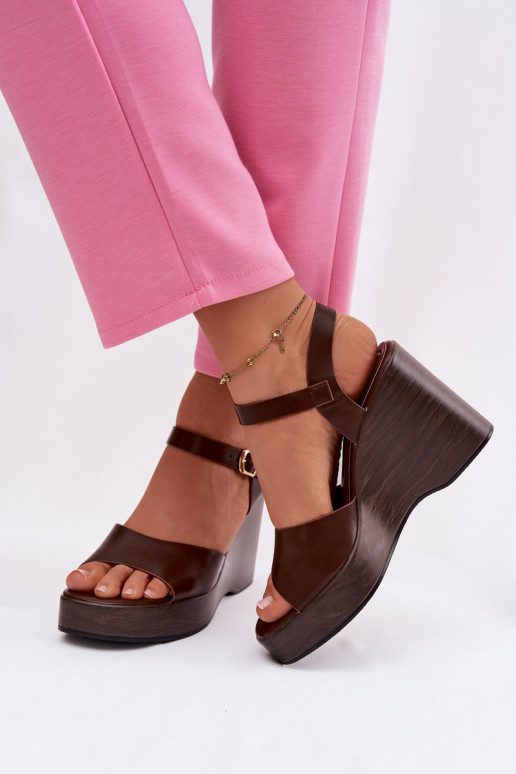 Moteriškos basutės Ant platformos Eko Oda CzekoladoĮe Parilisse