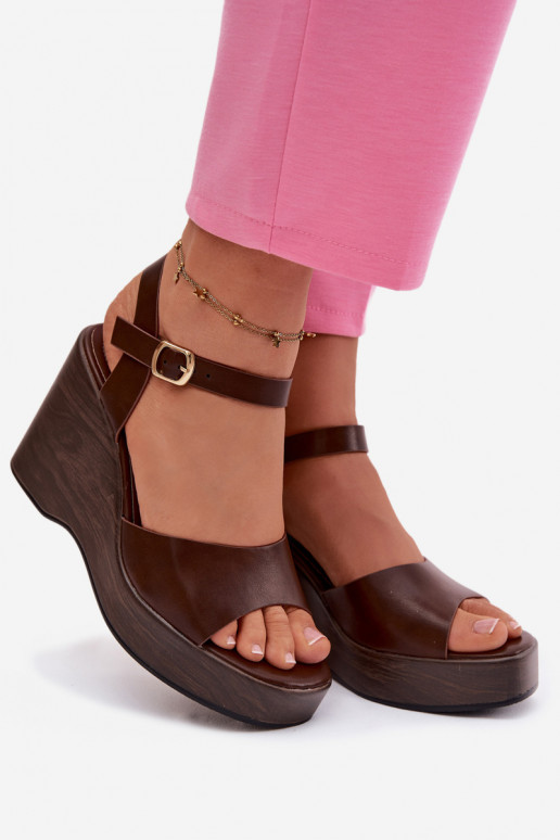 Moteriškos basutės Ant platformos Eko Oda CzekoladoĮe Parilisse