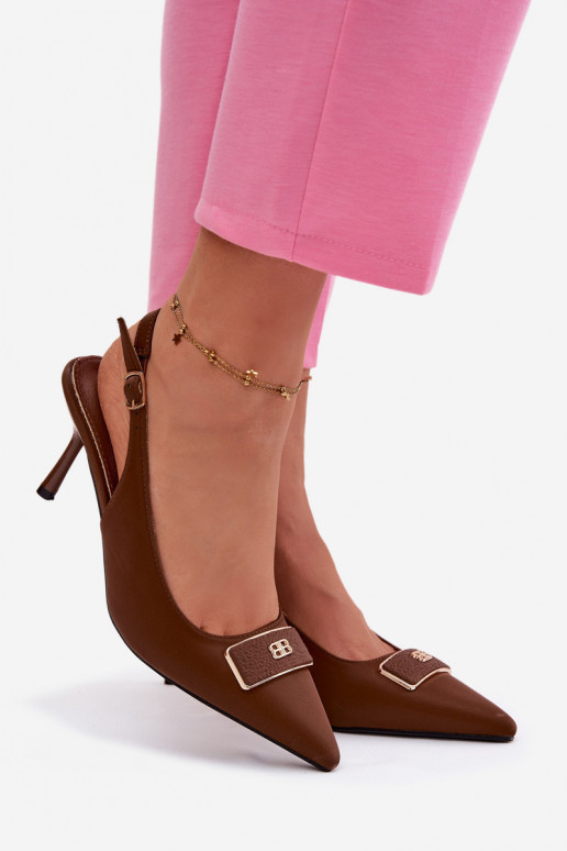 aukštakulnės basutės Moteriškas Su puošniais Detalem CzekoladoĮe Lurella