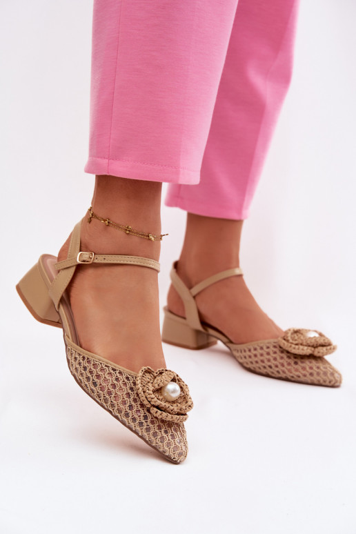 Moteriškos basutės Klocke Su puošniais Detalem smėlio spalvos Vionessa