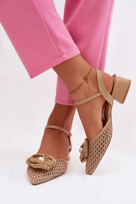 Moteriškos basutės Klocke Su puošniais Detalem smėlio spalvos Vionessa