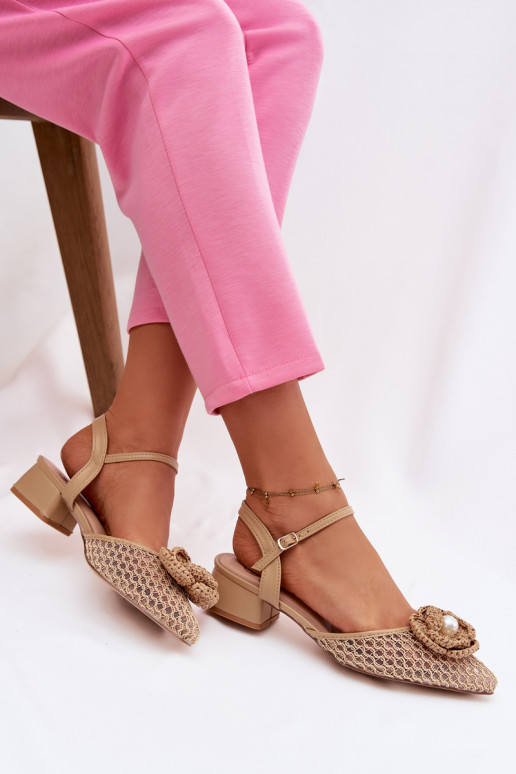 Moteriškos basutės Klocke Su puošniais Detalem smėlio spalvos Vionessa