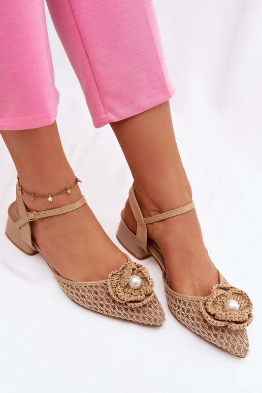 Moteriškos basutės Klocke Su puošniais Detalem smėlio spalvos Vionessa