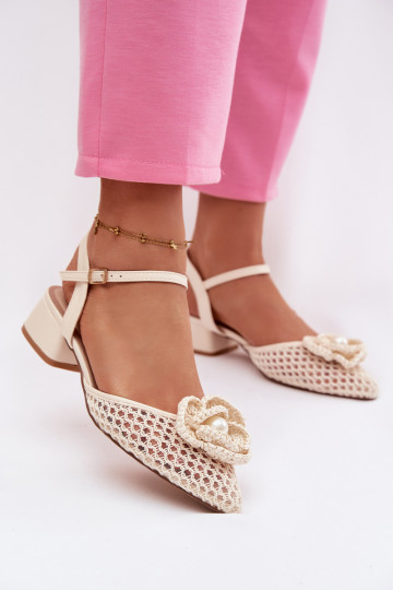 Moteriškos basutės Klocke Su puošniais Detalem dramblio kaulo spalvos Vionessa 2