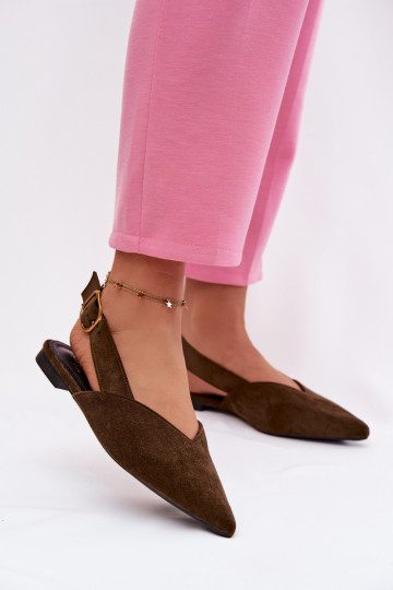 Balerinos su aukso spalvos sagtimis iš eko zomšosoĮe žalios spalvos Palerra