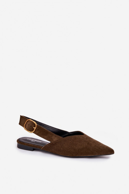 Balerinos su aukso spalvos sagtimis iš eko zomšosoĮe žalios spalvos Palerra