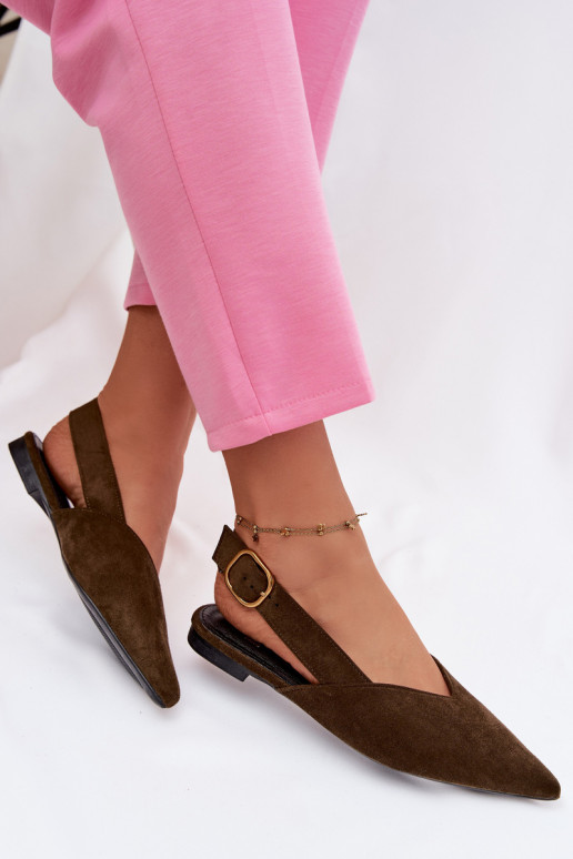 Balerinos su aukso spalvos sagtimis iš eko zomšosoĮe žalios spalvos Palerra