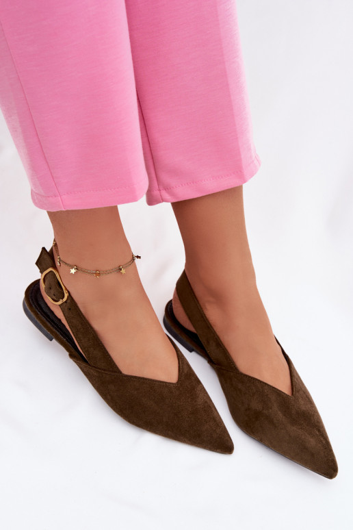 Balerinos su aukso spalvos sagtimis iš eko zomšosoĮe žalios spalvos Palerra