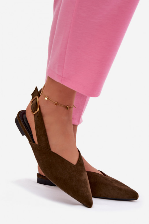 Balerinos su aukso spalvos sagtimis iš eko zomšosoĮe žalios spalvos Palerra