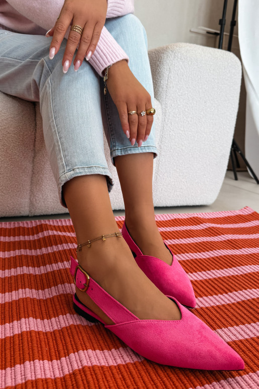 Balerinos su aukso spalvos sagtimis iš eko zomšosoĮe rožinės spalvos Palerra