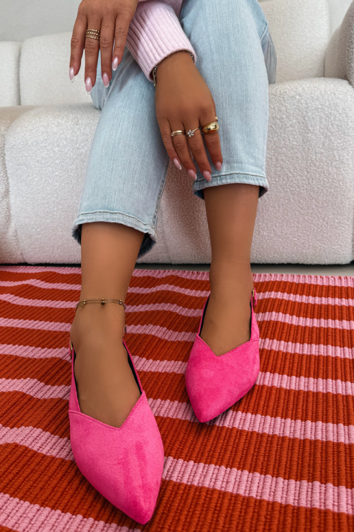 Balerinos su aukso spalvos sagtimis iš eko zomšosoĮe rožinės spalvos Palerra