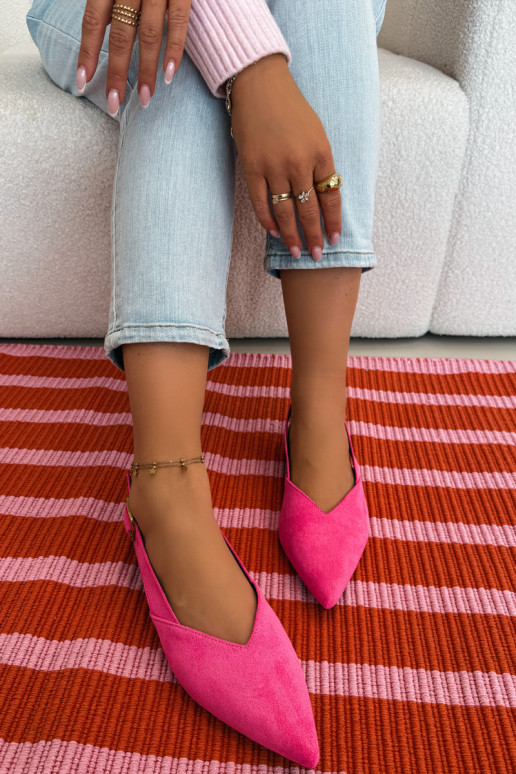 Balerinos su aukso spalvos sagtimis iš eko zomšosoĮe rožinės spalvos Palerra