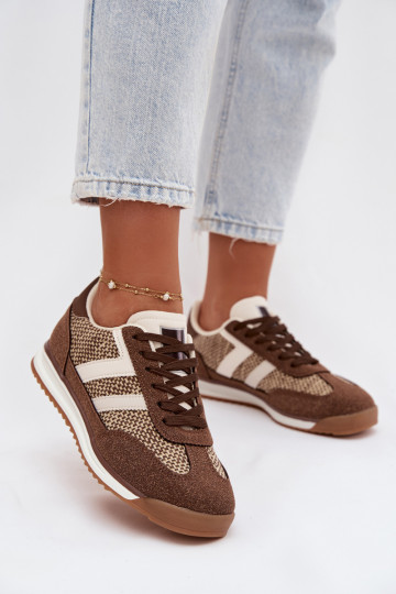 Rudos spalvos moteriški sportiniai bateliai „Sneakers" modelio „Soretta"