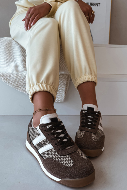 Rudos spalvos moteriški sportiniai bateliai „Sneakers" modelio „Soretta"