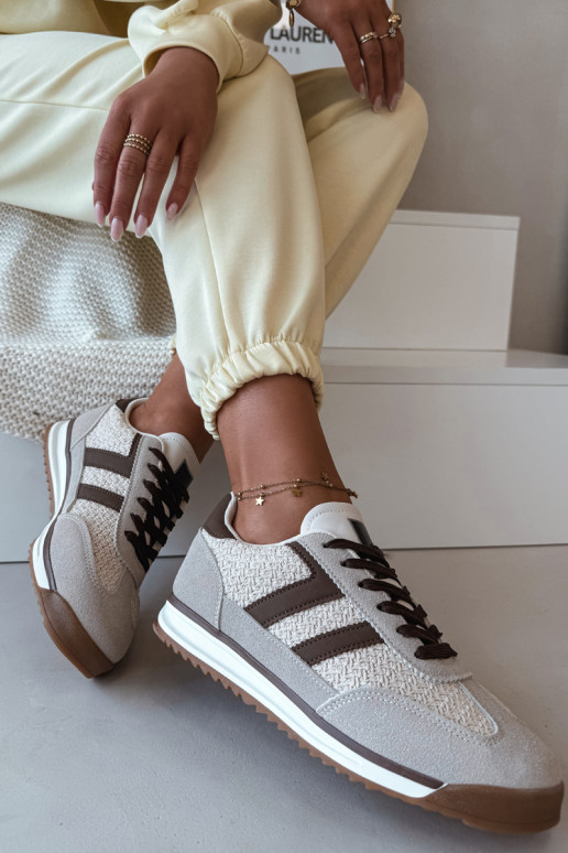 Smėlio spalvos moteriški sportiniai bateliai „Sneakers" modelio „Soretta"
