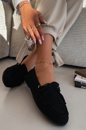 Juodi Glorina moteriški mokasinai su stilingomis detalėmis ir kutais 2