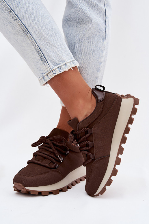 Sportiniai bateliai su platforma šokoladinės spalvos Riadella