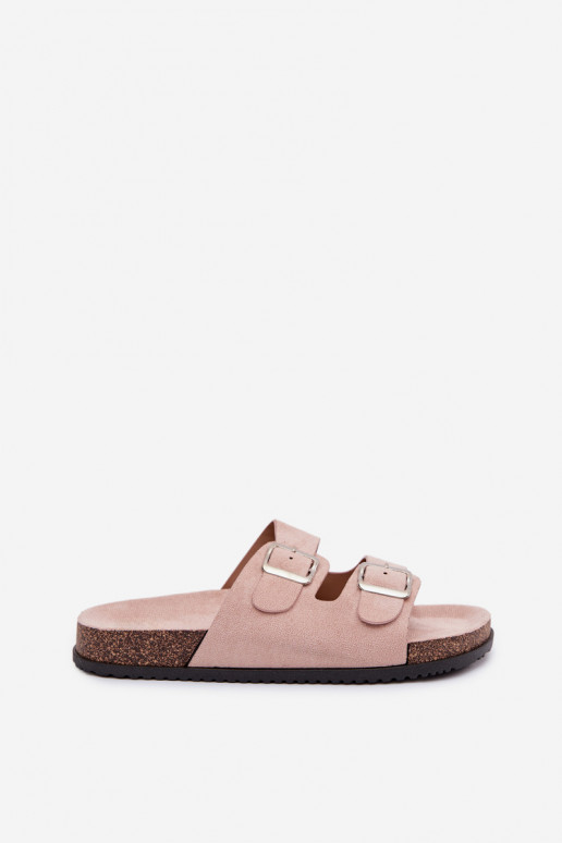 Moteriškos šviesiai rausvos šlepetės su sagtimis „Oliena"