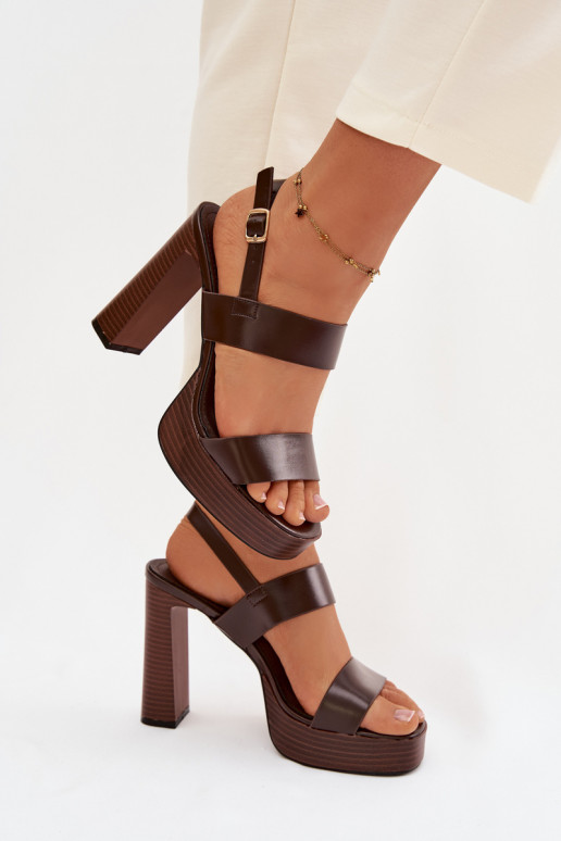 Moteriškos aukštakulnės basutės ir platforma Eko Oda CzekoladoĮe Hanelia