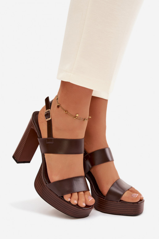 Moteriškos aukštakulnės basutės ir platforma Eko Oda CzekoladoĮe Hanelia