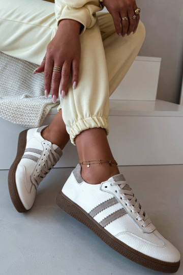 Zazoo N1068 Oda Žemas Sneakers modelio batai Moteriškas smėlio spalvos 2