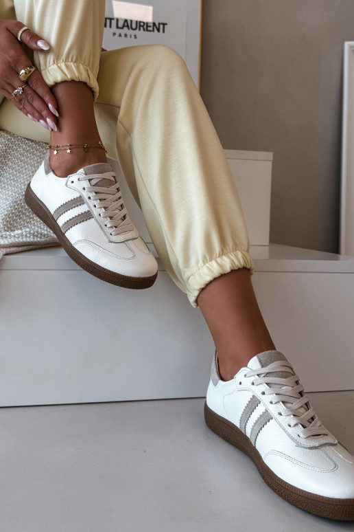 Zazoo N1068 Oda Žemas Sneakers modelio batai Moteriškas smėlio spalvos