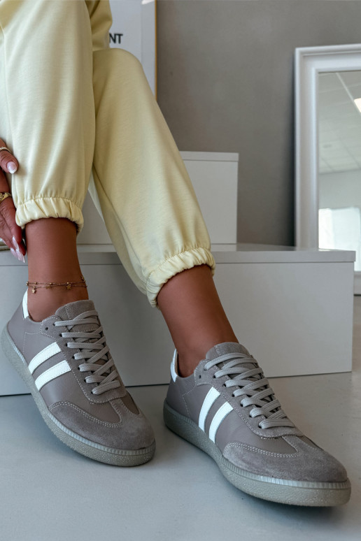 Zazoo N1068 Oda Žemas Sneakers modelio batai Moteriškas smėlio spalvos