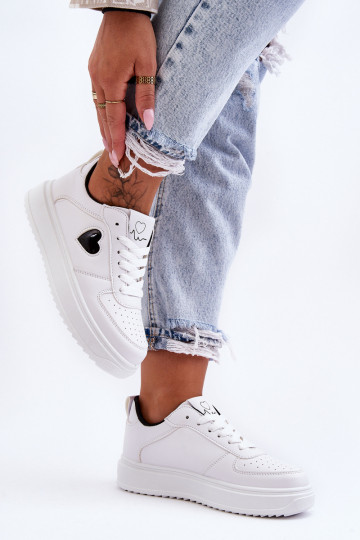 Klasikinio modelio sportiniai bateliai Su Širdimi Baltos-juodos spalvos Amore 2