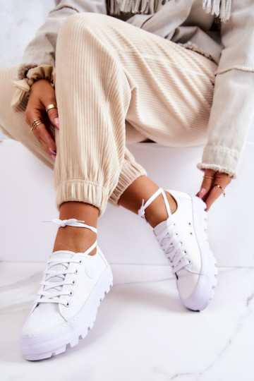 Moteriški batai su platforma BIG STAR JJ274488 baltos spalvos 2