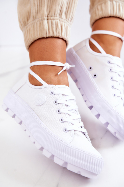 Moteriški batai su platforma BIG STAR JJ274488 baltos spalvos