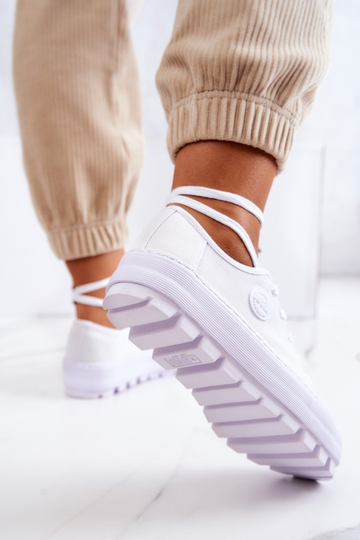 Moteriški batai su platforma BIG STAR JJ274488 baltos spalvos