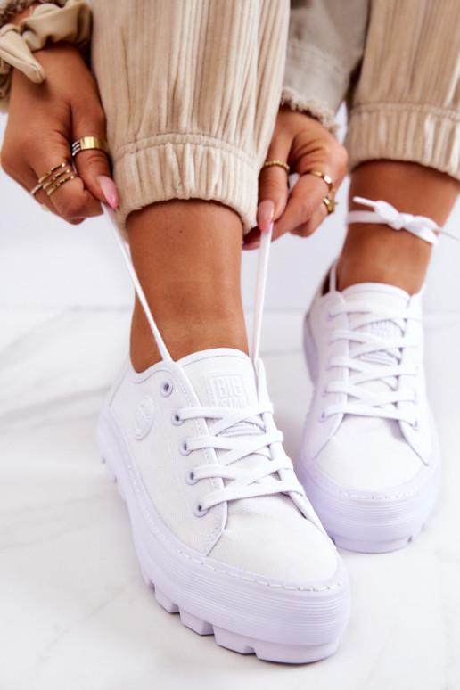 Moteriški batai su platforma BIG STAR JJ274488 baltos spalvos