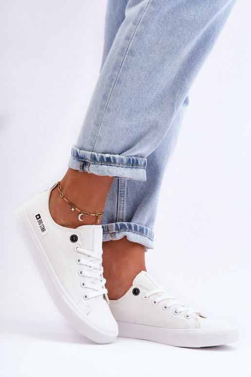 Moteriška žema medžiaga laisvalaikio batai Big Star KK274008 baltos spalvos