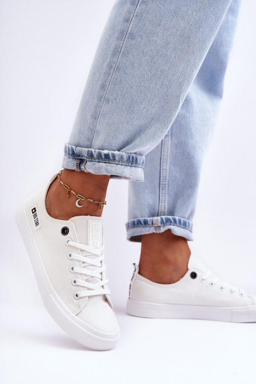 Moteriška žema medžiaga laisvalaikio batai Big Star KK274008 baltos spalvos