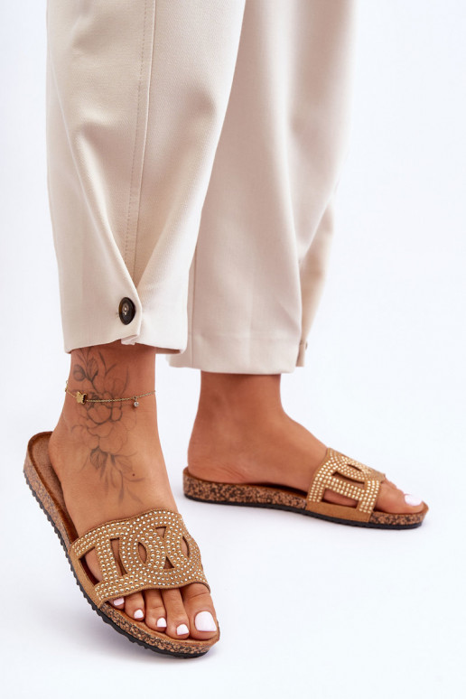 Moteriškas Šlepetės Dekoruotos Smeigės rudos spalvos Evelins