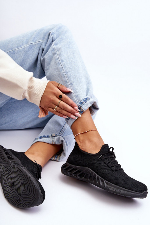 Moteriškas Įsispiriamo modelio  Sneakers modelio batai juodos spalvos Venett