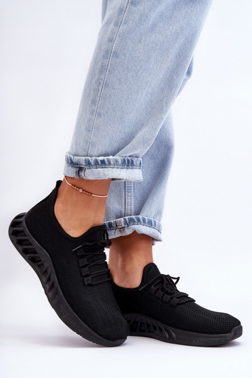 Moteriškas Įsispiriamo modelio  Sneakers modelio batai juodos spalvos Venett