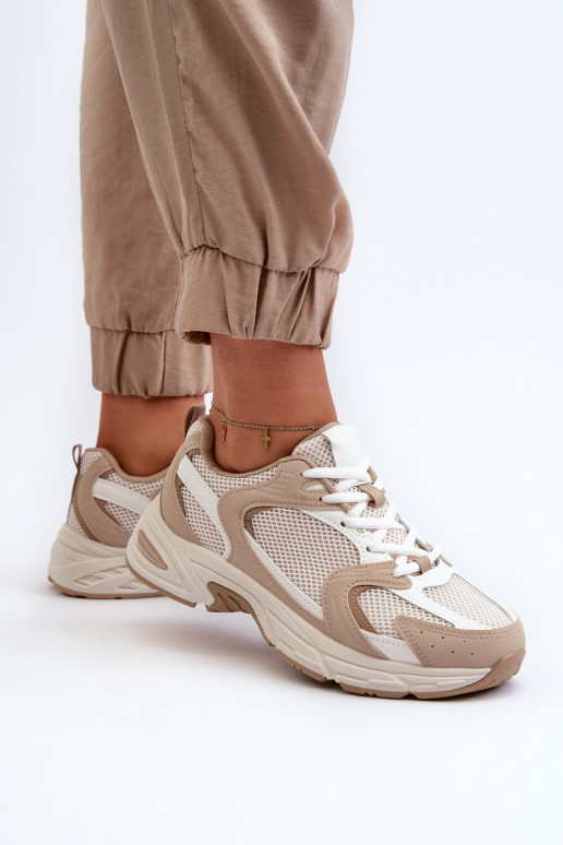 sportiniai bateliai Sneakers modelio batai Moteriškas smėlio spalvos Kildia
