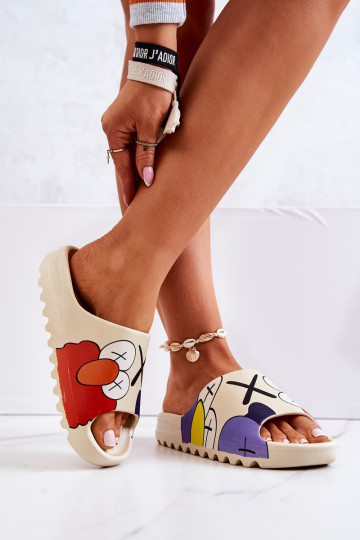 Guminės ŠlepetėssuĮjungtaspausdinimasiem smėlio spalvos Monsters