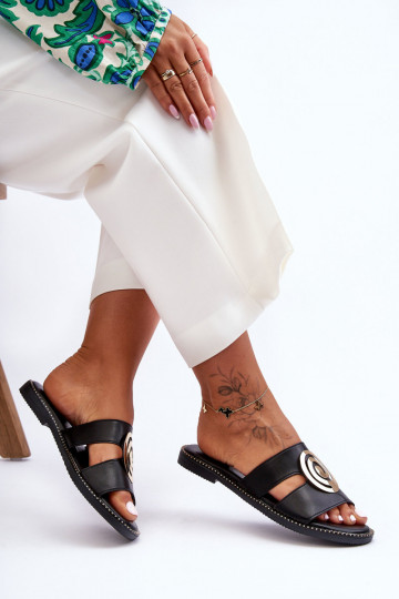 Tai turidingos šlepetės Su veidrodine apdaila juodos spalvos Deep Breath 2