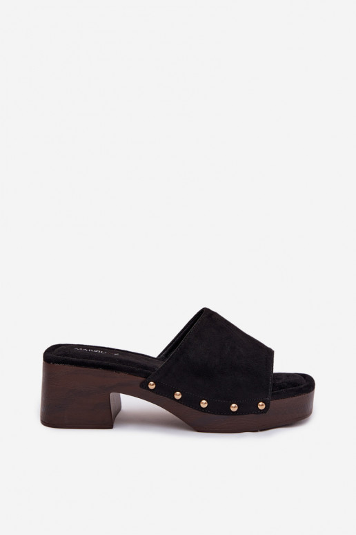 Moteriškos šlepetės Klocke Ze aukso spalvosmi Smeigės juodos spalvos Davessa