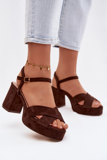 Moteriškos aukštakulnės basutės CzekoladoĮe Janelia 2