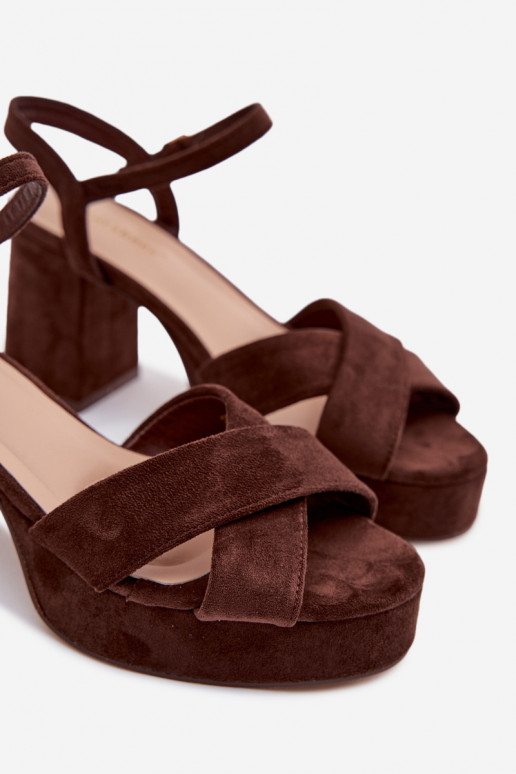 Moteriškos aukštakulnės basutės CzekoladoĮe Janelia